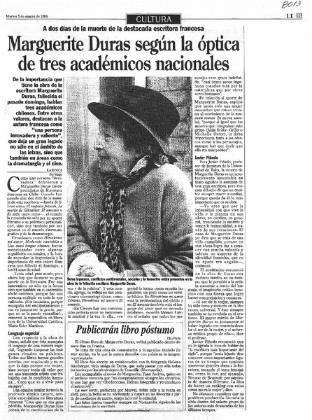 Marguerite Duras según la óptica de tres académicos nacionales.