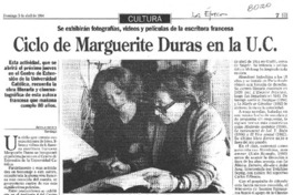 Ciclo de Marguerite Duras en la U.C.
