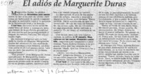 El Adiós Marguerite Duras.