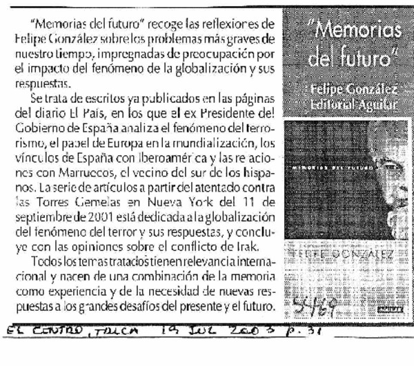 "Memorias del futuro"