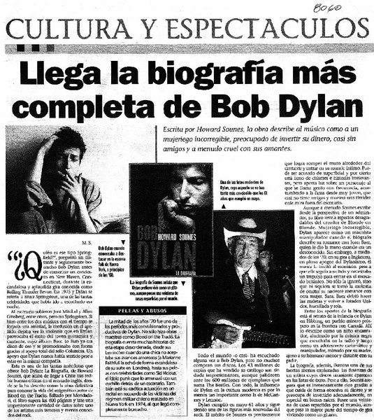 Llega la biografía más completa de Bob Dylan