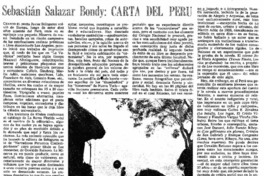 Sebastián Salazar Bondy : Carta del Perú