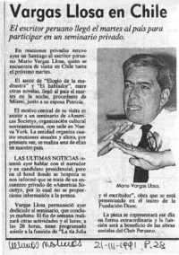 Vargas Llosa en Chile.