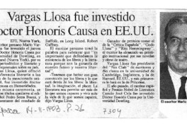 Vargas Llosa fue investido doctor Honoris Causa en EE.UU.