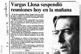 Vargas Llosa suspendió reuniones hoy en la mañana.