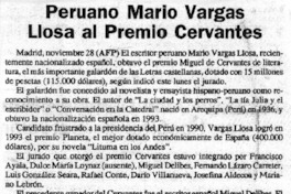 Peruano Mario Vargas Llosa al premio Cervantes.