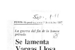 Se lamenta Vargas Llosa.