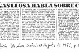 Vargas Llosa habla sobre Cuba.