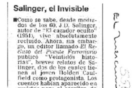 Salinger, el invisible