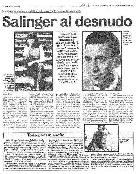 Salinger al desnudo Dos libros revelan detalles íntimos del más oculto de los escritores vivos