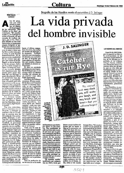 La vida privada del hombre invisible iografía de Ian Hamilton revela al escurridizo J. D. Salinger