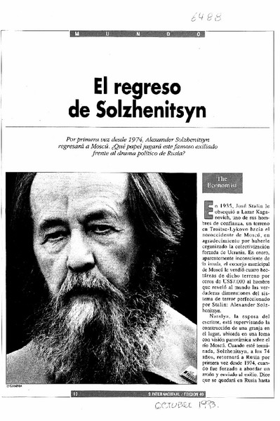 El Regreso de Solzhenitsyn