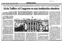Alvin Toffler: el Congreso es una institución obsoleta