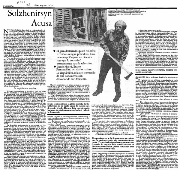 Solzhenitsyn acusa