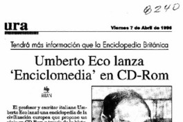 Umberto Eco lanza "Enciclomedia" en CD-Rom.