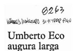 Umberto Eco augura larga vida al libro.