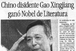 Chino disidente Gao Xiangjian ganó Nobel de literatura