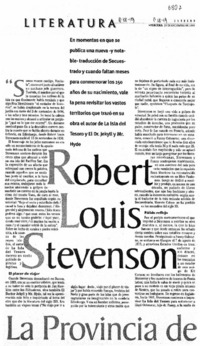 Robert Louis Stevenson. La Provincia de la imaginación