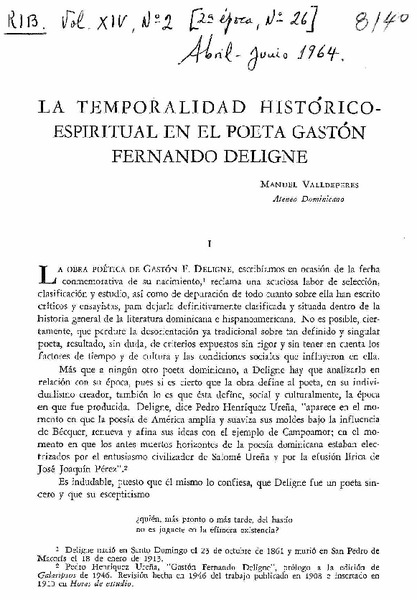 La temporalidad histórico-espiritual en el poeta Gaston Fernando Deligne