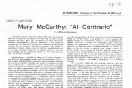 Mary McCarthy : "Al Contrario"