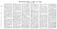 Menéndez Pidal y Lope de Vega