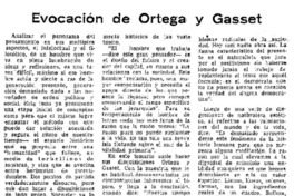 Evocación de Ortega y Gasset