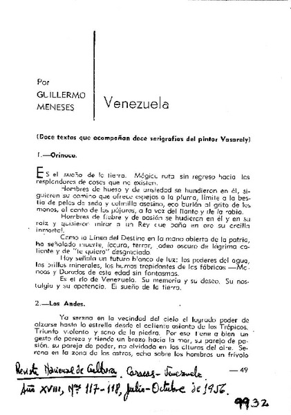 Venezuela Doce textos que acompañan doce serigrafías del pintor Vasarely