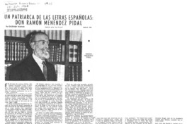 Un patriarca de las letras españolas : Don Ramón Menéndez Pidal