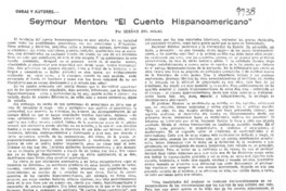 Seymour Mentón : "El Cuento hispanoamericano"