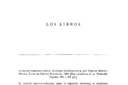 El Cuento hispanoamericano. Antología histórico-crítica
