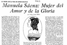 Manuela Sáenz : mujer del amor y de la gloria La mujer, en la vida de Simon Bolívar