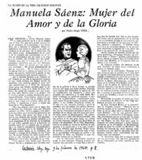 Manuela Sáenz : Mujer del amor y de la gloria La mujer en la vida de Simon Bolívar