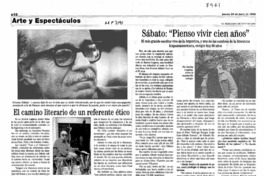 Sábato : "Pienso vivir cien años" El más grande escritor vivo de la Argentina, y una de las cumbres de la literatura hispanoamericana, cumple hoy 88 años