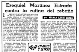 Ezequiel Martínez Estrada contra la rutina del rebaño