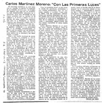 Carlos Martínez Moreno, "Con las primeras luces"