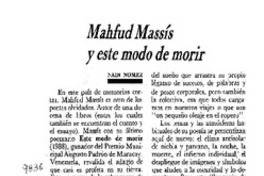 Mahfud Massís y este modo de morir