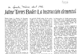 Jaime Torres Bodet : La instrucción elemental