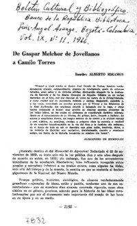 De Gaspar Melchor de Jovellanos a Camilo Torres