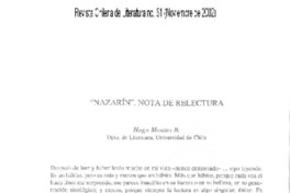 "Nazarín". Nota de relectura