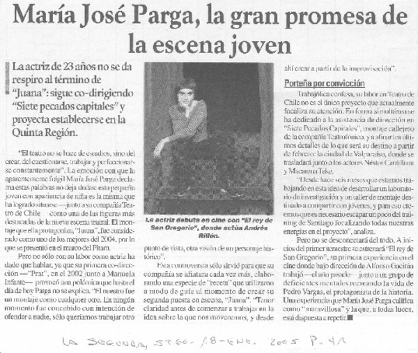María José Parga, la gran promesa de la escena joven