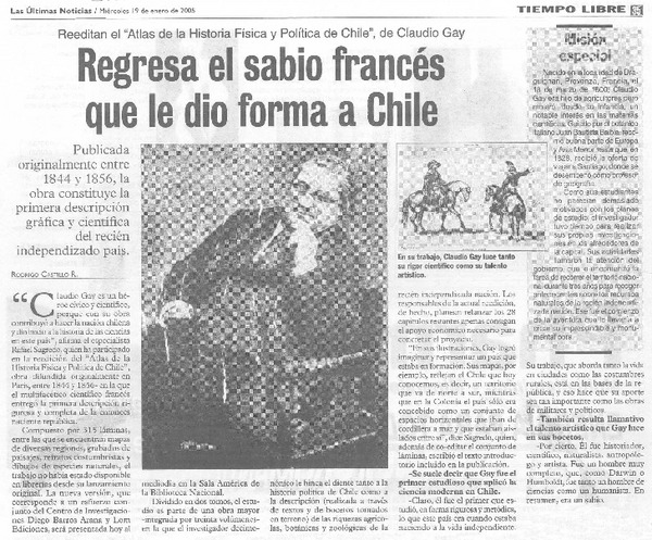 Regresa el sabio francés que le dio forma a Chile