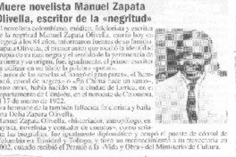 Muere novelista Manuel Zapata Olivella, escritor de la "negritud"