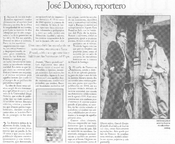 José Donoso, reportero