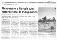 Monumento a Neruda sufre tercer retraso de inauguración