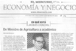De Ministro de Agricultura a académico