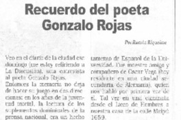 Recuerdo del poeta Gonzalo Rojas
