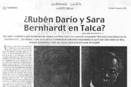 ¿Rubén Darío y Sara Bernhardt en Talca?