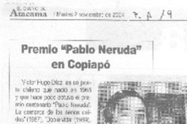 Premio "Pablo Neruda" en Copiapó