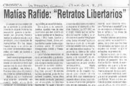 Matías Rafide: "Retratos libertarios"