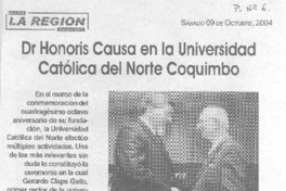 Dr Honoris Causa en la Universidad Católica del Norte Coquimbo